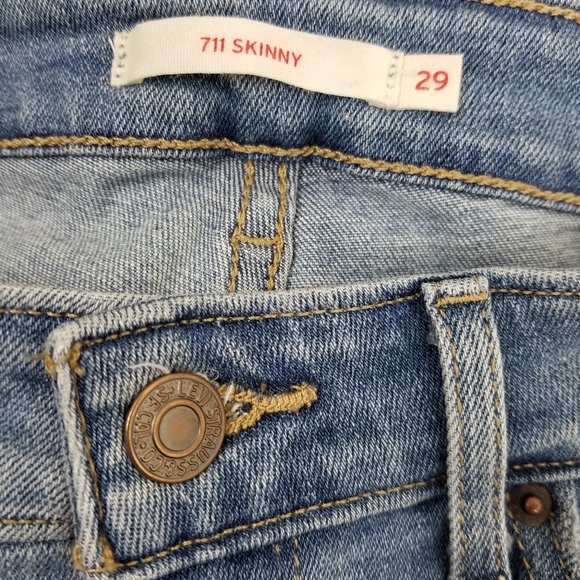 Levi's 711 Skinny Distressed Medium Wash Jeans Size 29 - Picture 14 of 15